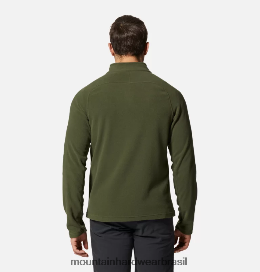 excedente verde homens Mountain Hardwear micropolar polartec com zíper completo topos AD28F6444