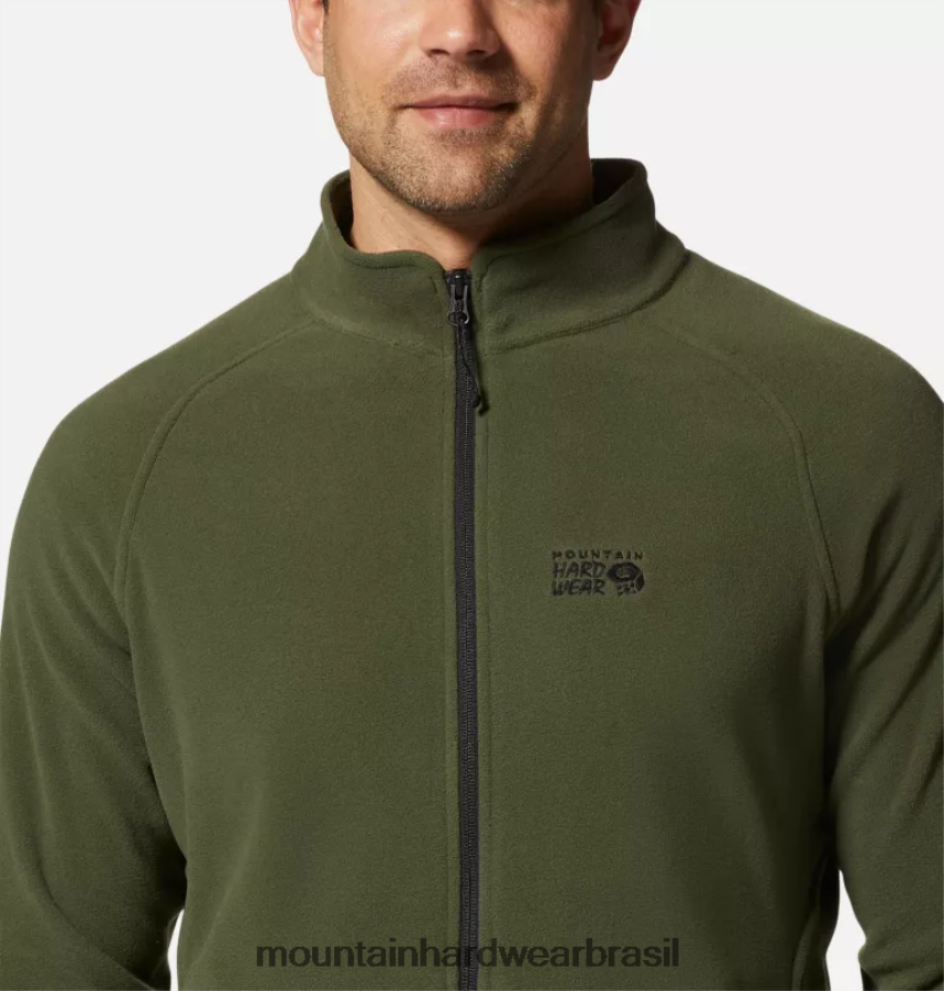 excedente verde homens Mountain Hardwear micropolar polartec com zíper completo topos AD28F6444