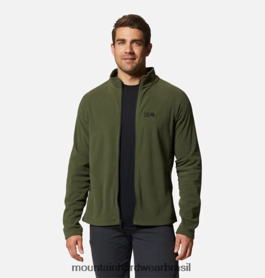 excedente verde homens Mountain Hardwear micropolar polartec com zíper completo topos AD28F6444