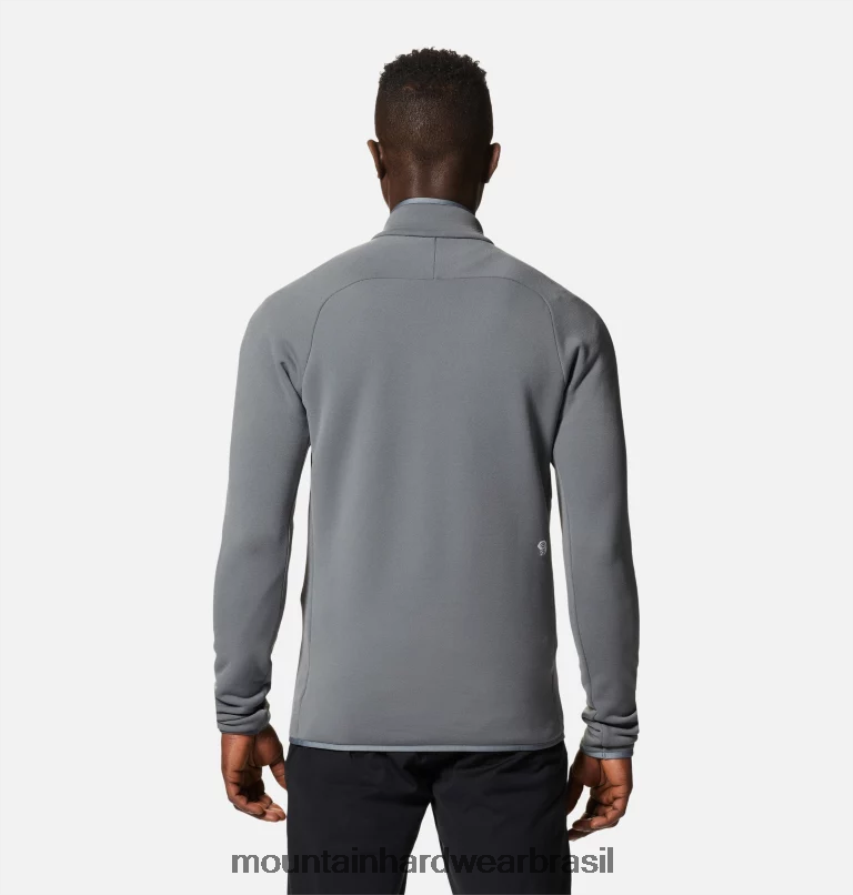 folha cinza homens Mountain Hardwear jaqueta polartec power stretch pro topos AD28F6272