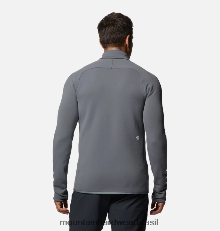 folha cinza homens Mountain Hardwear polartec power stretch pro 1/4 zip topos AD28F6275