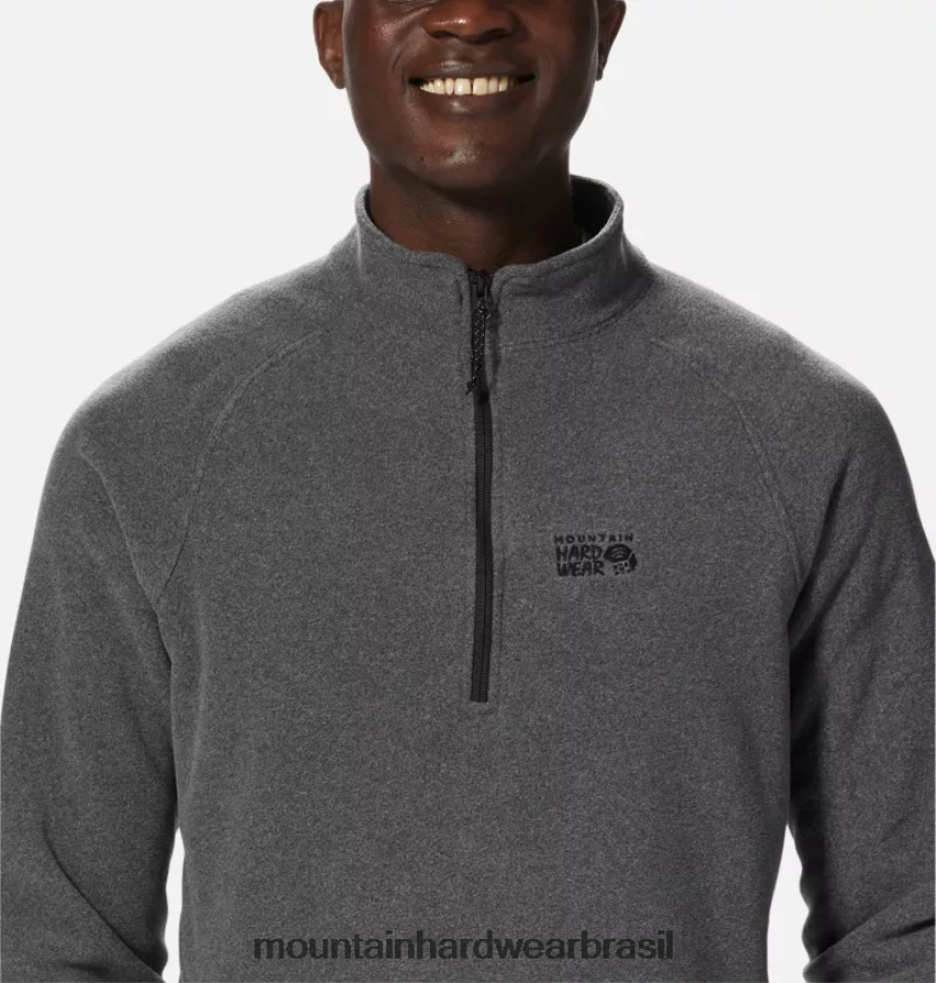 folha de urze cinza homens Mountain Hardwear micropolar polartec 1/4 zip topos AD28F6448