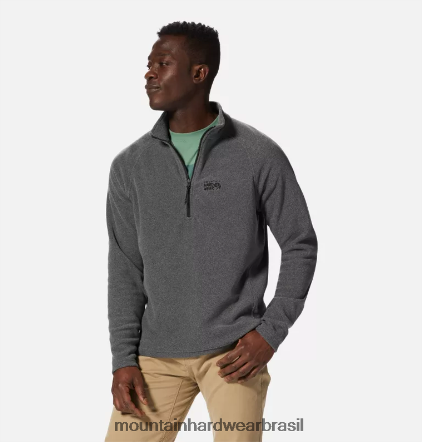 folha de urze cinza homens Mountain Hardwear micropolar polartec 1/4 zip topos AD28F6448