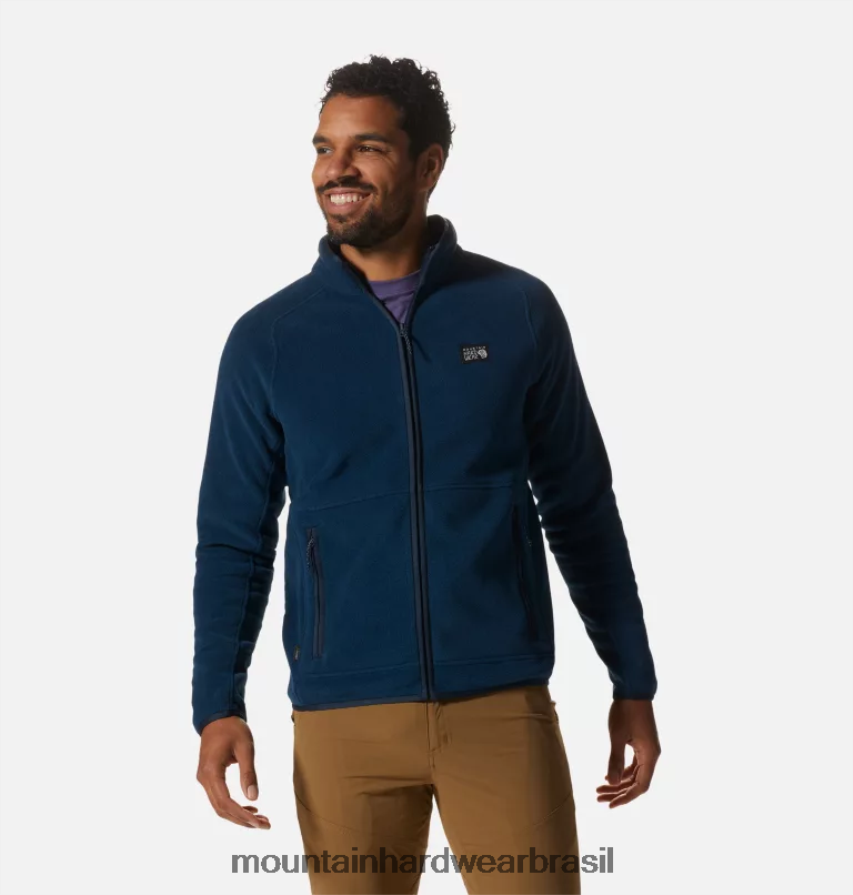 marinha homens Mountain Hardwear jaqueta polartec dupla escovada com zíper completo topos AD28F6454