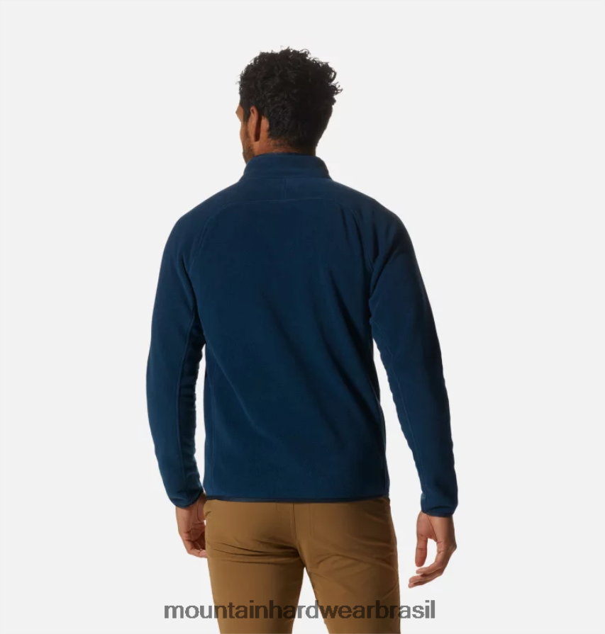 marinha homens Mountain Hardwear jaqueta polartec dupla escovada com zíper completo topos AD28F6454