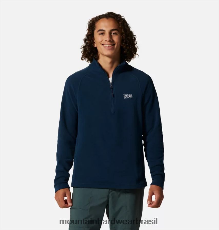 marinha homens Mountain Hardwear micropolar polartec 1/4 zip topos AD28F6450