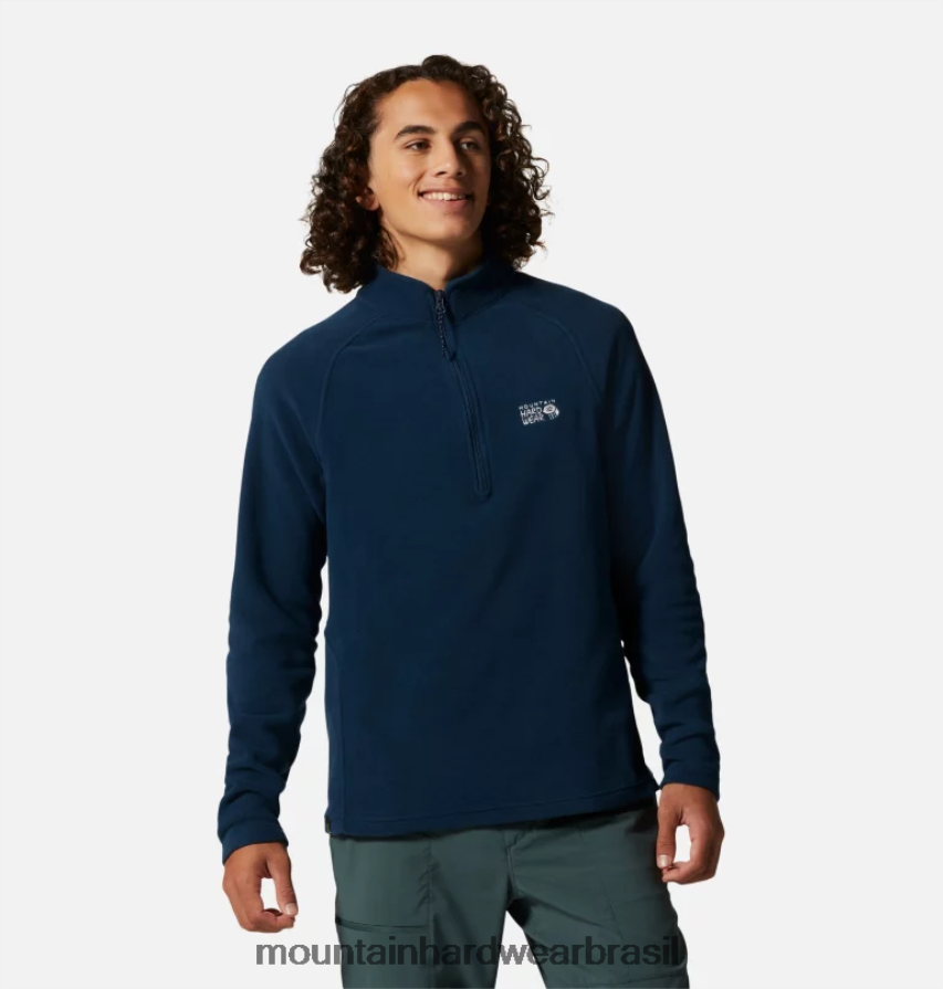 marinha homens Mountain Hardwear micropolar polartec 1/4 zip topos AD28F6450