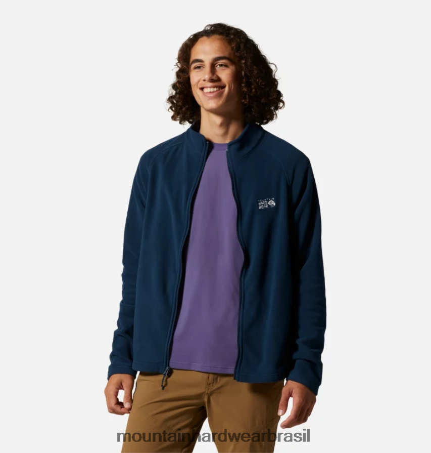 marinha homens Mountain Hardwear micropolar polartec com zíper completo topos AD28F6445