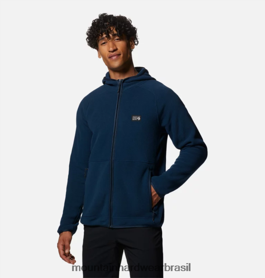 marinha homens Mountain Hardwear moletom polartec duplo escovado com zíper completo topos AD28F6453