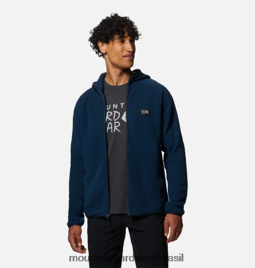 marinha homens Mountain Hardwear moletom polartec duplo escovado com zíper completo topos AD28F6453