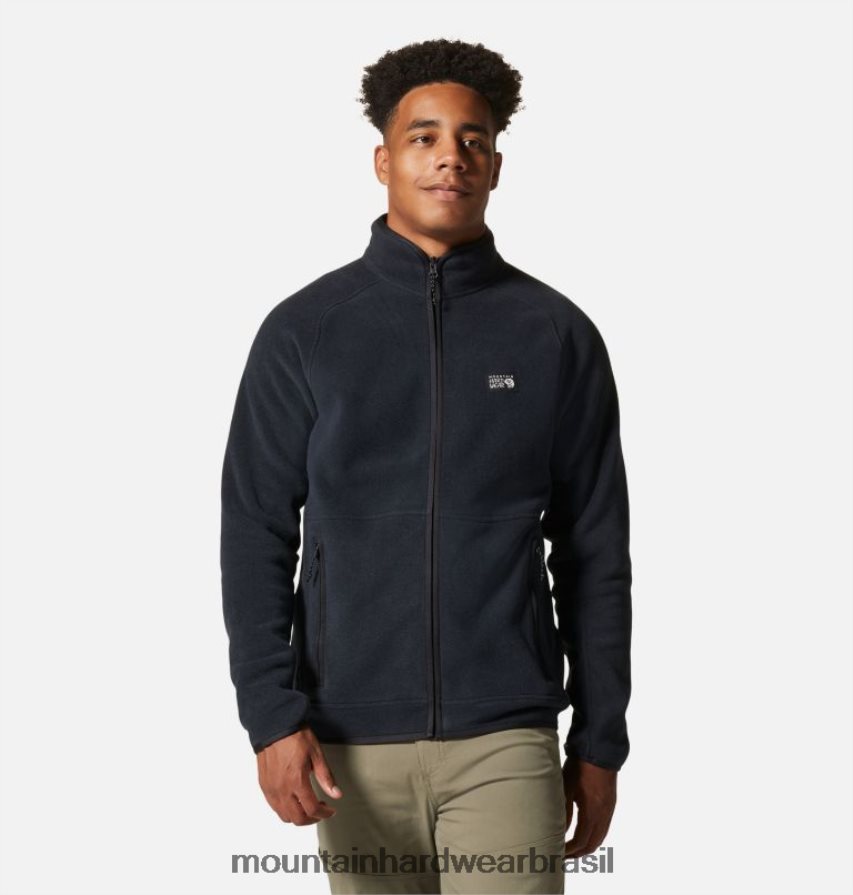 preto homens Mountain Hardwear jaqueta polartec dupla escovada com zíper completo topos AD28F6455