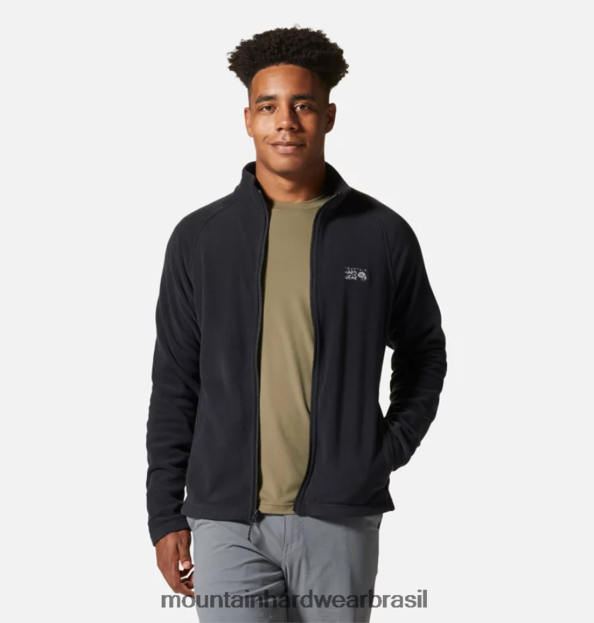 preto homens Mountain Hardwear micropolar polartec com zíper completo topos AD28F6442