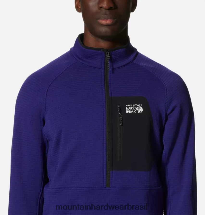 urze azul klein homens Mountain Hardwear jaqueta polartec power grid meio zíper topos AD28F6268