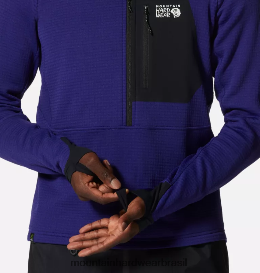 urze azul klein homens Mountain Hardwear jaqueta polartec power grid meio zíper topos AD28F6268