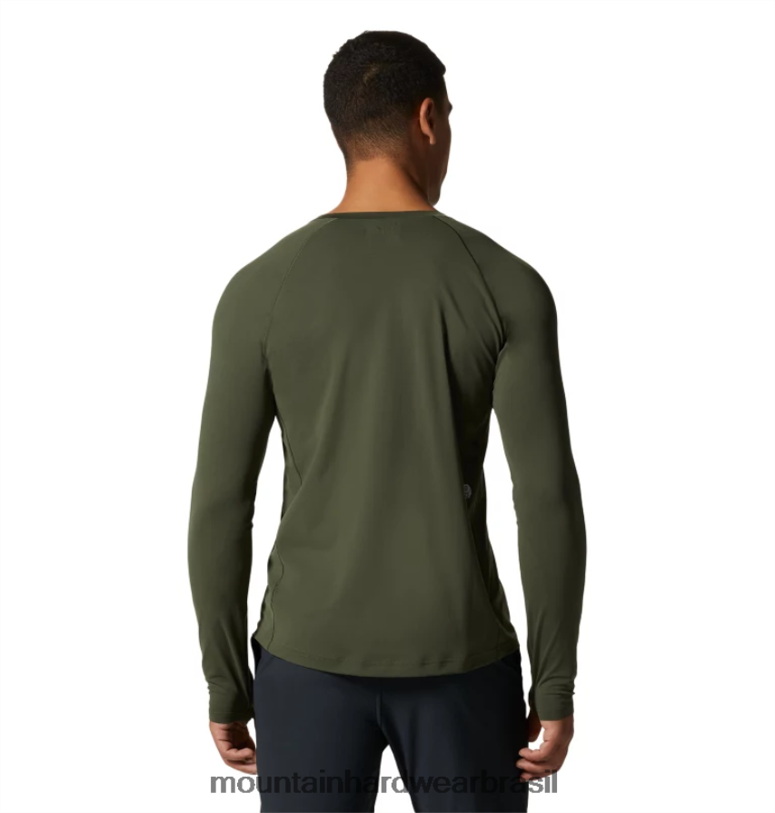 excedente verde homens Mountain Hardwear esticar manga longa topos AD28F6198