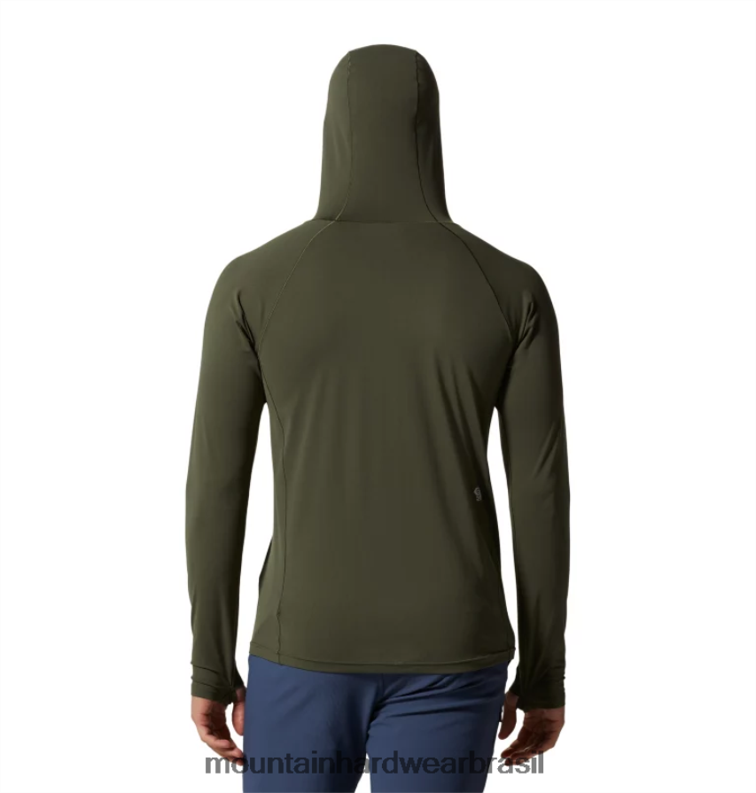 excedente verde homens Mountain Hardwear estiramento com capuz topos AD28F6188