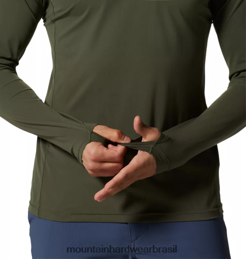 excedente verde homens Mountain Hardwear estiramento com capuz topos AD28F6188