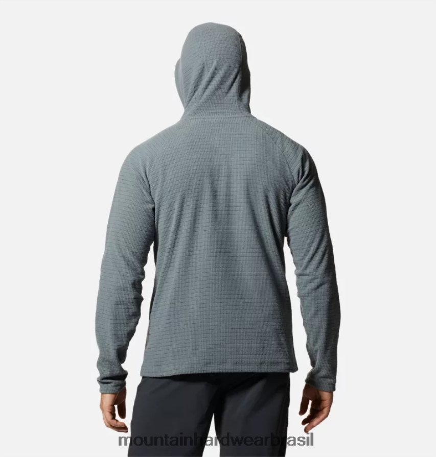 folha cinza homens Mountain Hardwear moletom com capuz Summit Grid topos AD28F6235