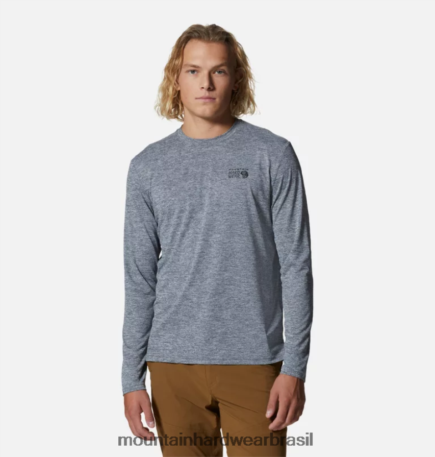 folha de urze cinza homens Mountain Hardwear protetor solar manga longa topos AD28F6208