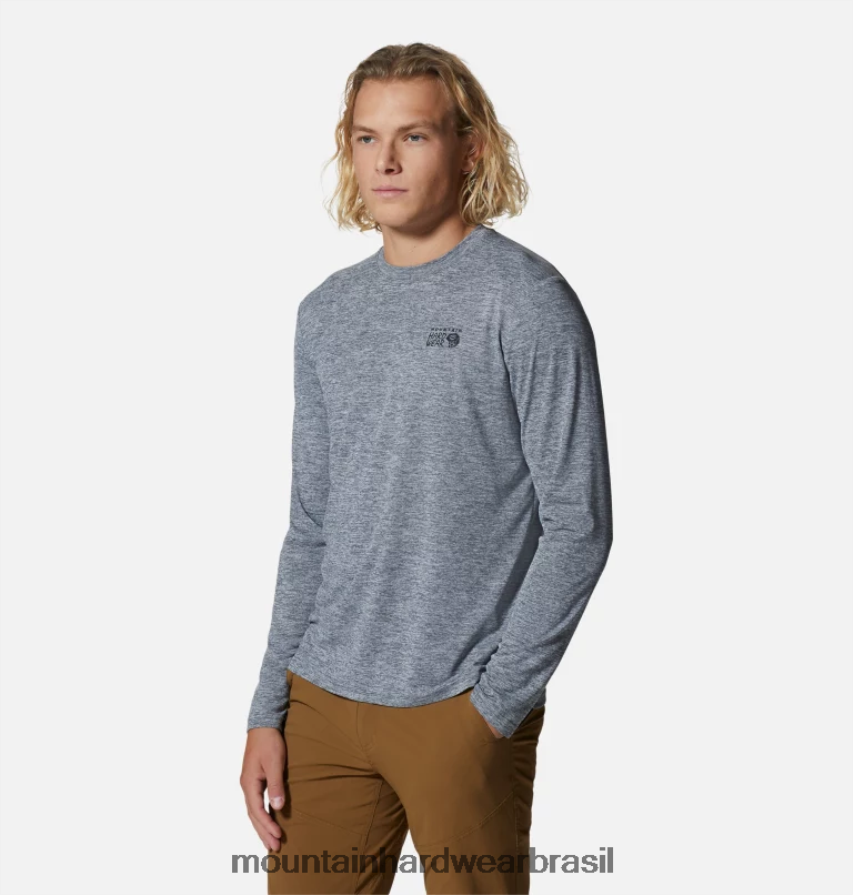 folha de urze cinza homens Mountain Hardwear protetor solar manga longa topos AD28F6208