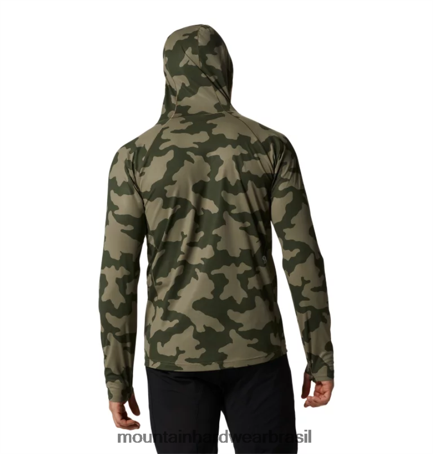 pedra verde terras camufladas homens Mountain Hardwear estiramento com capuz topos AD28F6189