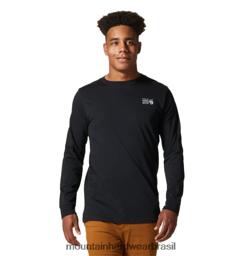 preto homens Mountain Hardwear mhw logotipo traseiro manga longa topos AD28F6350