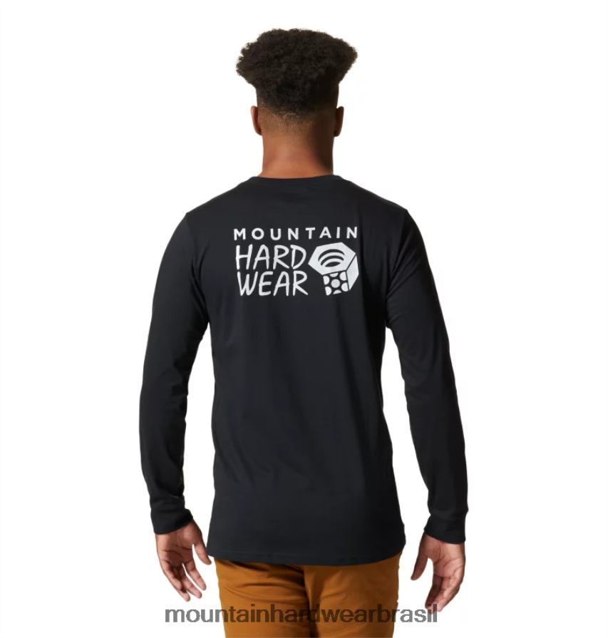 preto homens Mountain Hardwear mhw logotipo traseiro manga longa topos AD28F6350