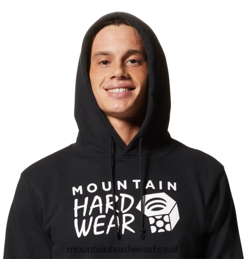 preto homens Mountain Hardwear pulôver com capuz com logotipo mhw topos AD28F6139