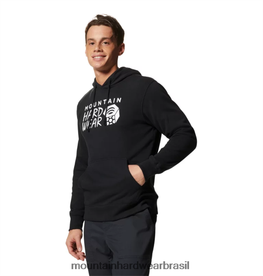 preto homens Mountain Hardwear pulôver com capuz com logotipo mhw topos AD28F6139