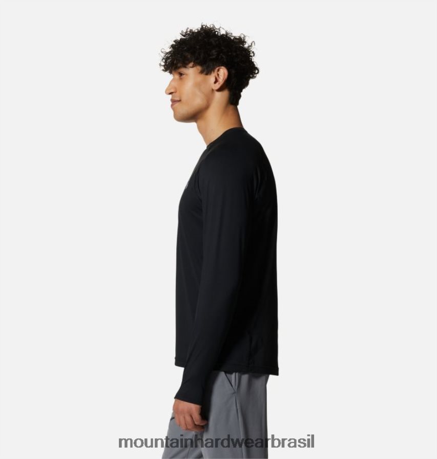 preto homens Mountain Hardwear tripulação de manga longa do lago crater topos AD28F669
