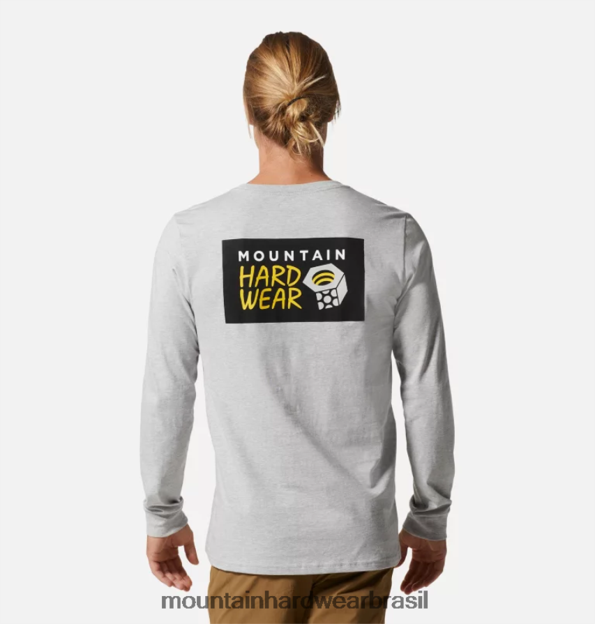 urze cinza homens Mountain Hardwear logotipo mhw em uma caixa de manga comprida topos AD28F6340