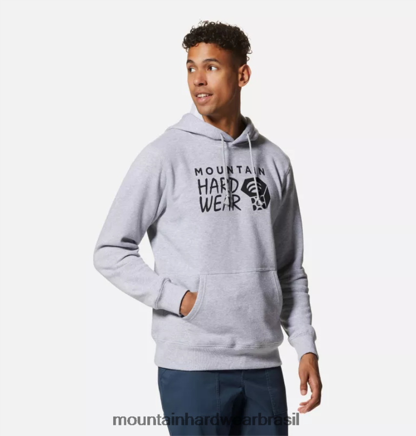 urze cinza homens Mountain Hardwear pulôver com capuz com logotipo mhw topos AD28F6138