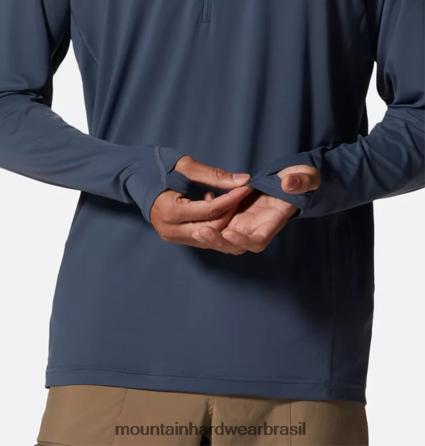 ardósia azul homens Mountain Hardwear lago da cratera 1/2 zip topos AD28F664