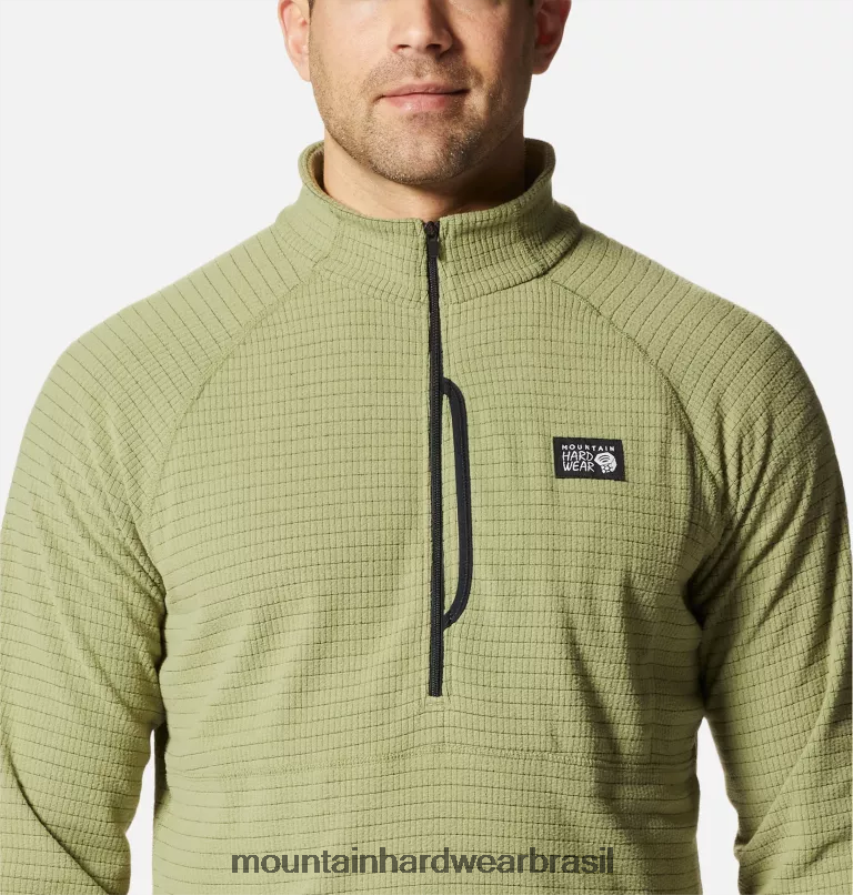 cacto claro homens Mountain Hardwear grade de cume meio zip topos AD28F6240
