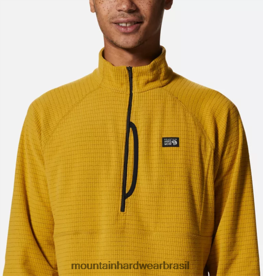 deserto amarelo homens Mountain Hardwear grade de cume meio zip topos AD28F6241