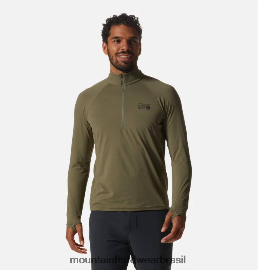 pedra verde homens Mountain Hardwear lago da cratera 1/2 zip topos AD28F662