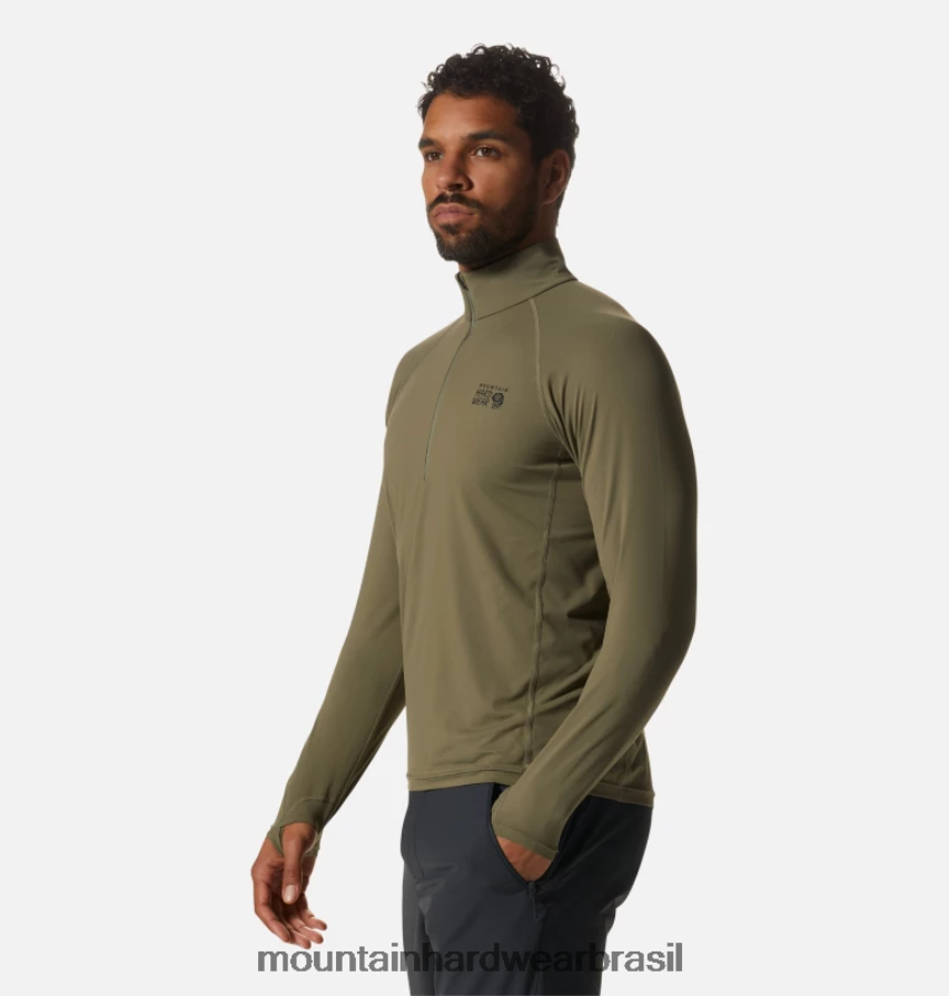 pedra verde homens Mountain Hardwear lago da cratera 1/2 zip topos AD28F662