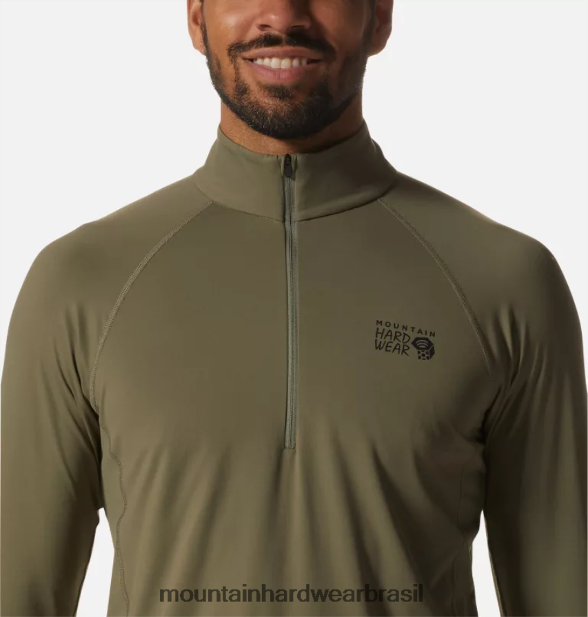 pedra verde homens Mountain Hardwear lago da cratera 1/2 zip topos AD28F662