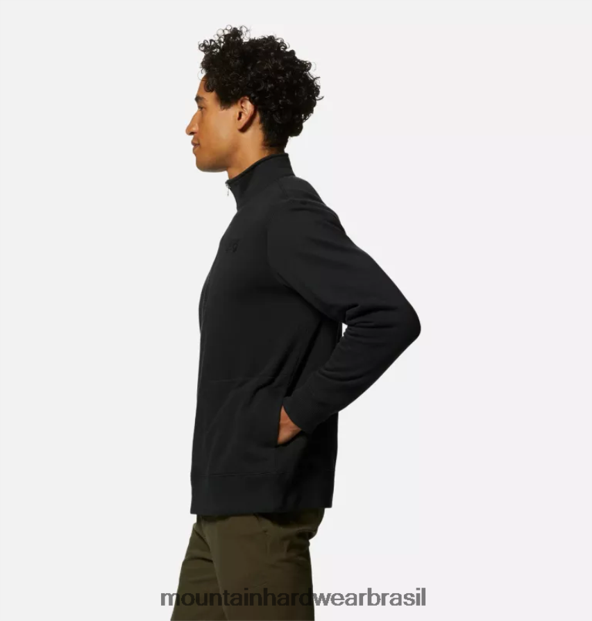 preto homens Mountain Hardwear logotipo mhw zíper 1/4 topos AD28F6143