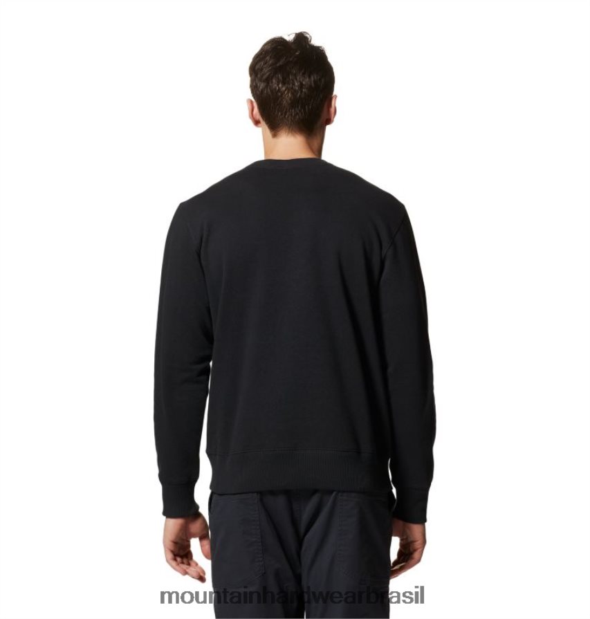 preto homens Mountain Hardwear tripulação de pulôver com logotipo mhw topos AD28F6146