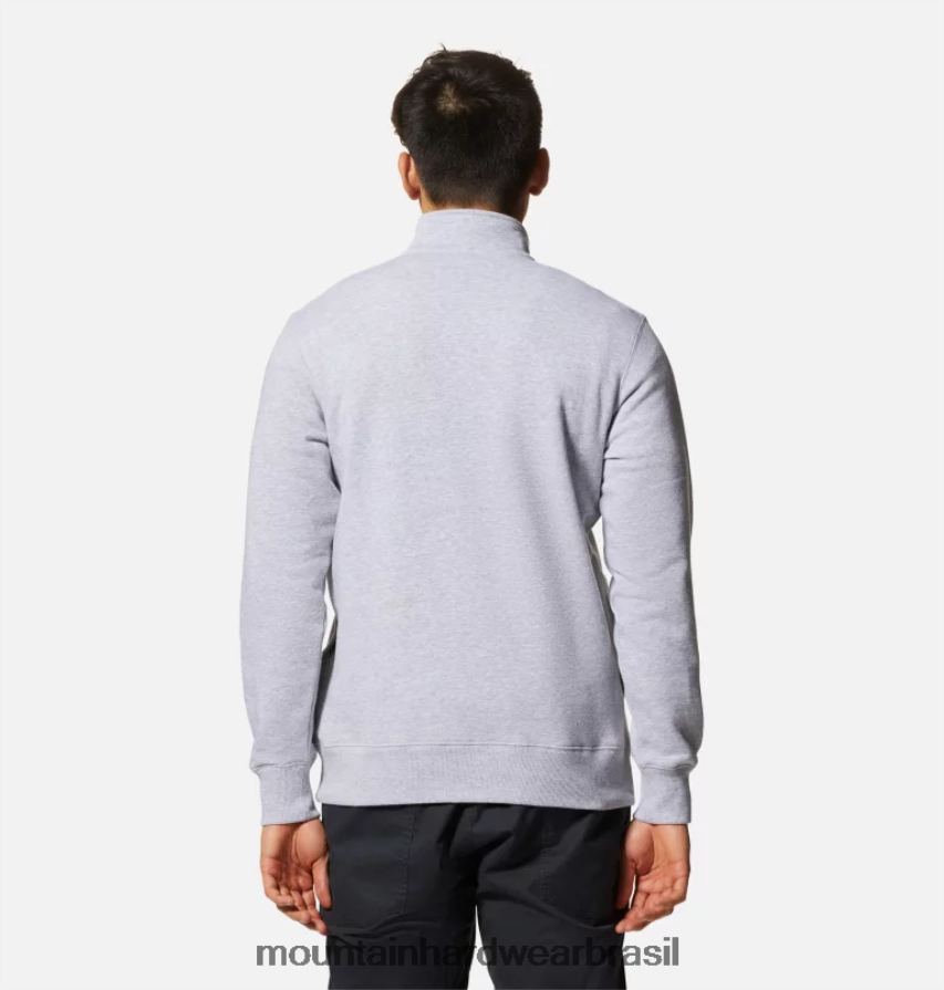 urze cinza homens Mountain Hardwear logotipo mhw zíper 1/4 topos AD28F6144