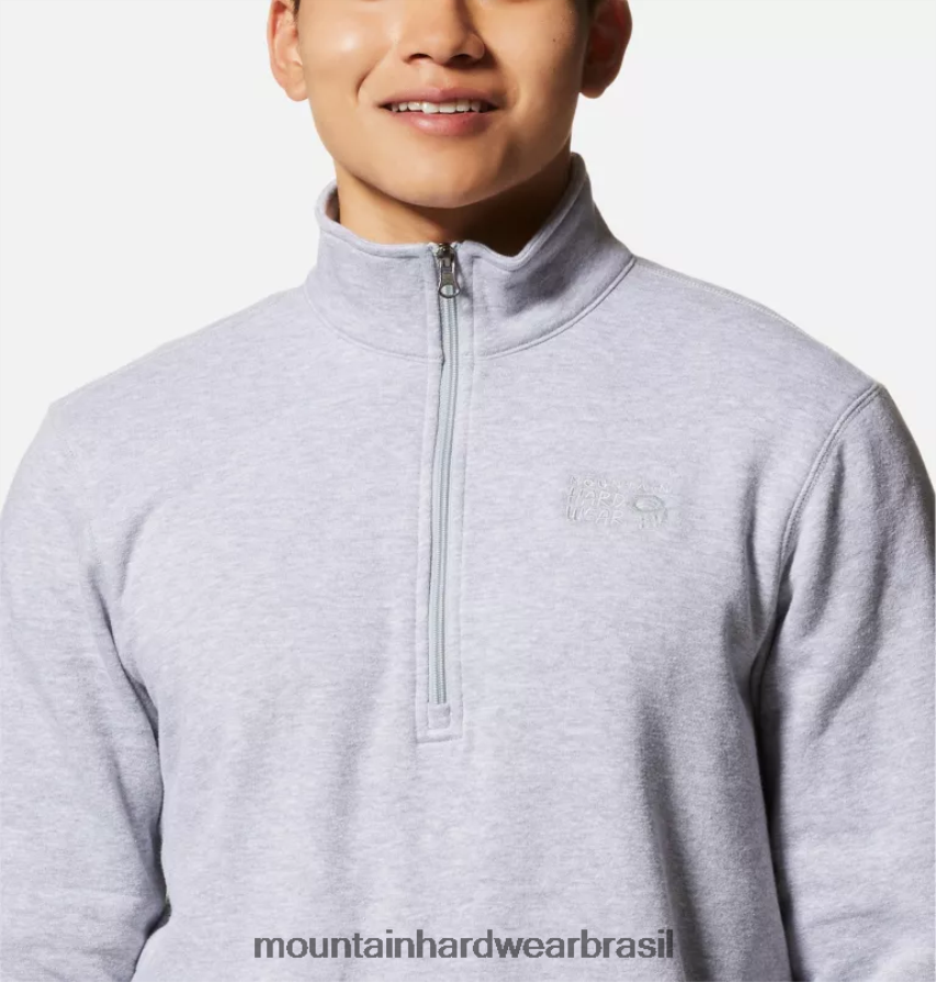 urze cinza homens Mountain Hardwear logotipo mhw zíper 1/4 topos AD28F6144