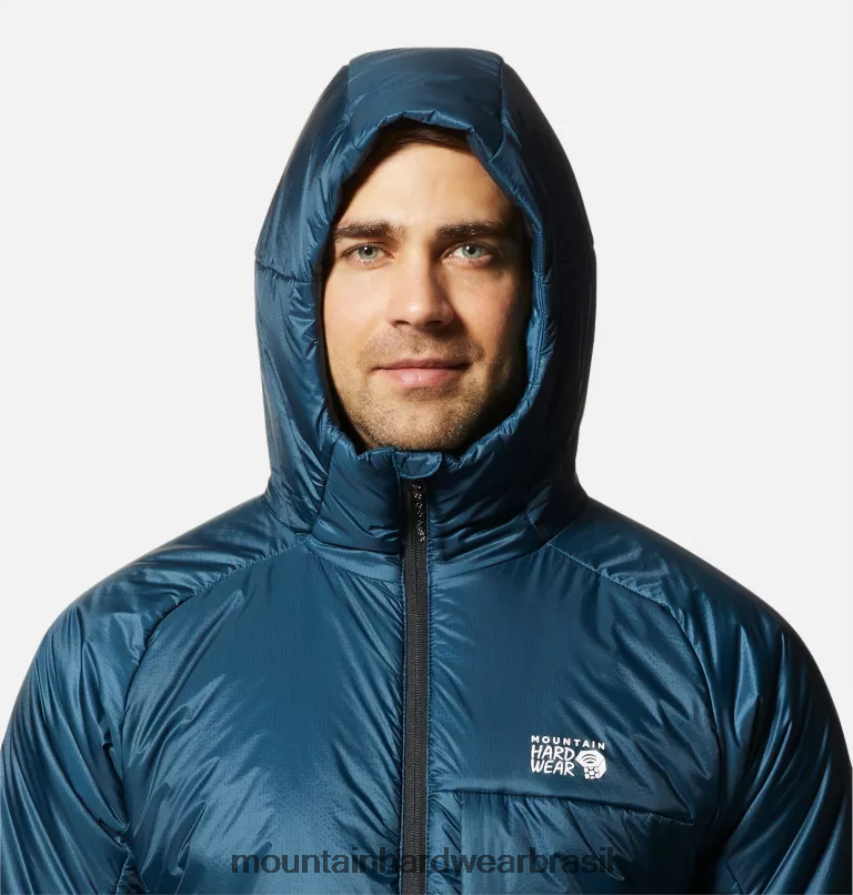 Cáspio escuro homens Mountain Hardwear compressor com capuz topos AD28F6148