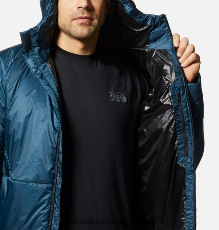 Cáspio escuro homens Mountain Hardwear compressor com capuz topos AD28F6148