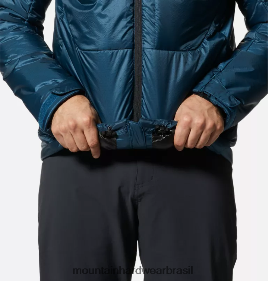 Cáspio escuro homens Mountain Hardwear compressor com capuz topos AD28F6148