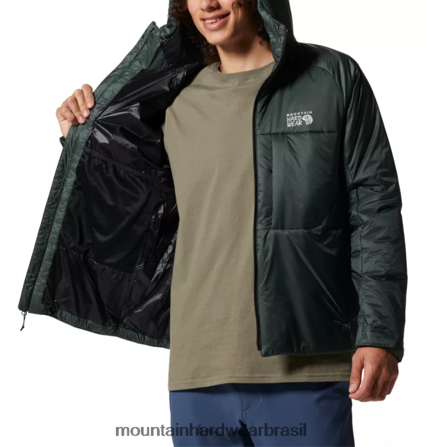 abeto preto homens Mountain Hardwear compressor com capuz topos AD28F6150