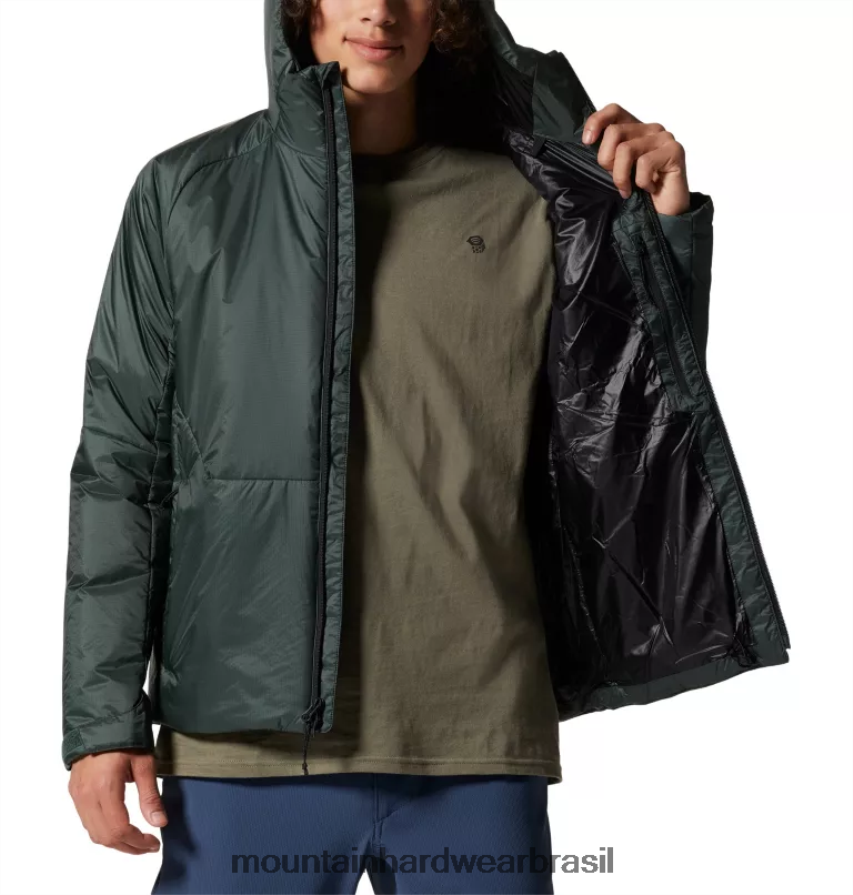 abeto preto homens Mountain Hardwear compressor com capuz topos AD28F6150