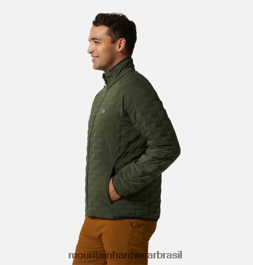 excedente verde homens Mountain Hardwear jaqueta leve stretch topos AD28F629