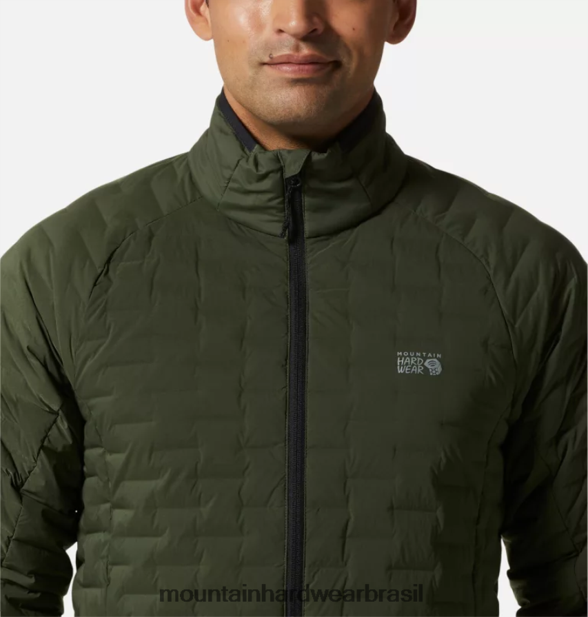 excedente verde homens Mountain Hardwear jaqueta leve stretch topos AD28F629