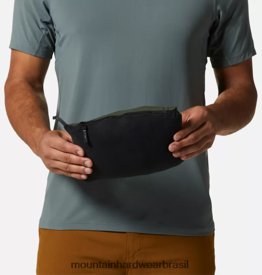 excedente verde homens Mountain Hardwear jaqueta leve stretch topos AD28F629